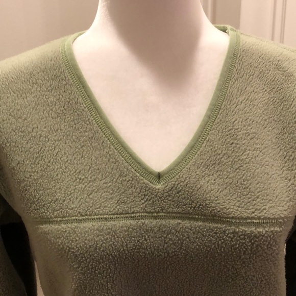 Green Fleece V-Neck Sweatshirt - Picture 2 of 6